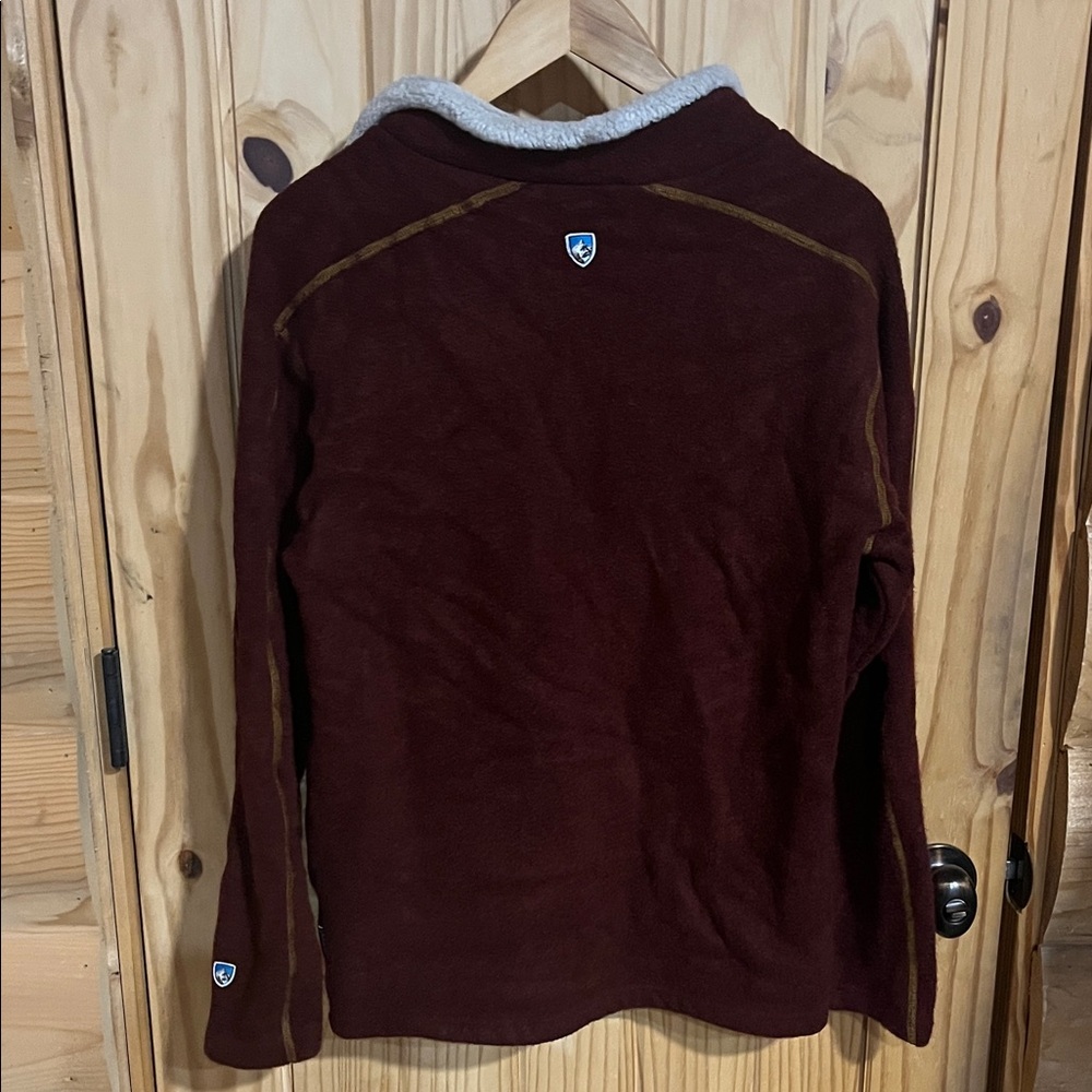 Kuhl Men's Europa 1/4 Zip Up Fleece Sweater - Burgundy - Picture 7 of 7